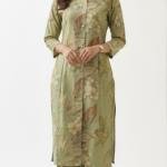 Women’s Floral Printed Kurta Set | Straight Fit Kurta with Pant | 3/4 Sleeve Ethnic Wear | Comfortable Daily & Office Wear