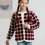 Handmade Crochet Winter Sweater for Girls & Women | Maroon & White Floral Pom-Pom Design | Warm & Stylish Woollen Top | 100% Woollen