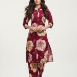 Women’s Floral Printed Kurta Pant Set | Straight Fit Ethnic Wear | 3/4 Sleeve Kurti Set | Stylish Office, Casual & Festive Wear for Women