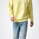 G-STAR Men’s Solid Yellow Crew Neck Sweatshirt | Full Sleeve Casual Pullover | Premium Cotton Blend