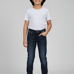 Kids Boys Slim Fit Stretchable Denim Jeans | Premium Dark Blue Casual Wear | Soft Cotton Blend | Ages 5–12 Years