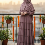 Women’s Modest Abaya Dress | Full Length Islamic Wear | Elegant Ruffle Tier Design | Comfortable Daily & Occasion Wear