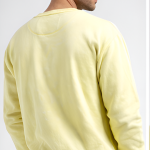 G-STAR Men’s Solid Yellow Crew Neck Sweatshirt | Full Sleeve Casual Pullover | Premium Cotton Blend
