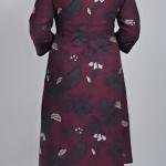 Women's Cotton Printed A-Line Kurta with Trousers Set, Floral Leaf Pattern, Blue & Pink