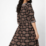 Women’s Printed Anarkali Kurti | Ethnic Floral Print | 3/4 Sleeve | Flared Long Kurta for Casual & Festive Wear